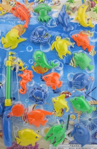 沙灘系列，水槍系列，釣魚 供應雙桿釣魚22PCS 磁性釣魚套裝 海底世界釣魚玩具 熱銷產(chǎn)品6492