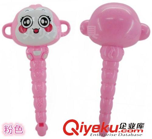 嬰兒搖鈴系列 嬰幼兒玩具 猴子搖鈴沙錘帶閃光、口哨 樂器玩具 塑料沙錘6615原始圖片2