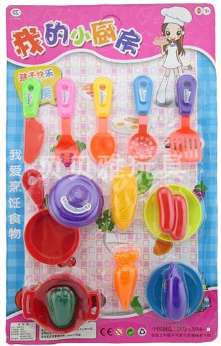 板裝產(chǎn)品 新款熱賣我的小廚房餐具 兒童餐具套裝23PCS 兒童過家家玩具3522原始圖片2
