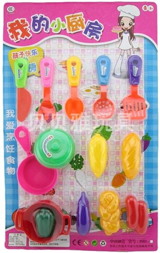 板裝產(chǎn)品 新款熱賣我的小廚房餐具 兒童餐具套裝23PCS 兒童過家家玩具3522原始圖片3
