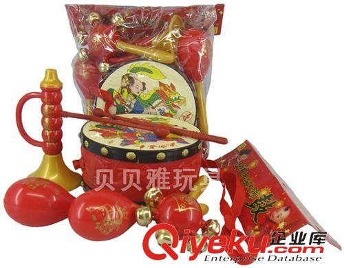 其他益智產品 吉祥平安樂器套裝 傳統搖鈴 玩具腰鼓 嬰幼兒早教樂器系列 4555