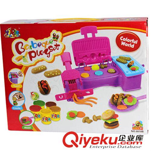 彩泥　橡皮泥玩具 3d創(chuàng)意泥彩泥/橡皮泥 擠壓機漢堡模具套裝組合 兒童益智玩具原始圖片2