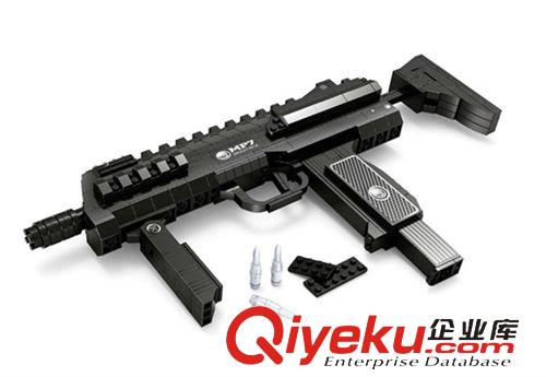 奧斯尼積木 zp奧斯尼 拼裝兒童積木玩具P22608-超級軍備系列-MP7突擊槍