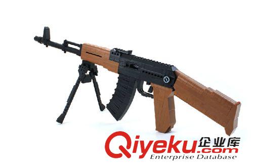 奧斯尼積木 zp奧斯尼 拼裝兒童積木玩具P22706-超級軍備系列-AK47突擊步槍