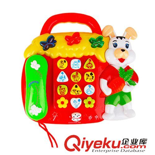 益智早教樂器電動 兒童益智啟蒙早教 兒童小白兔電話機 音樂嬰兒 帶燈光批發