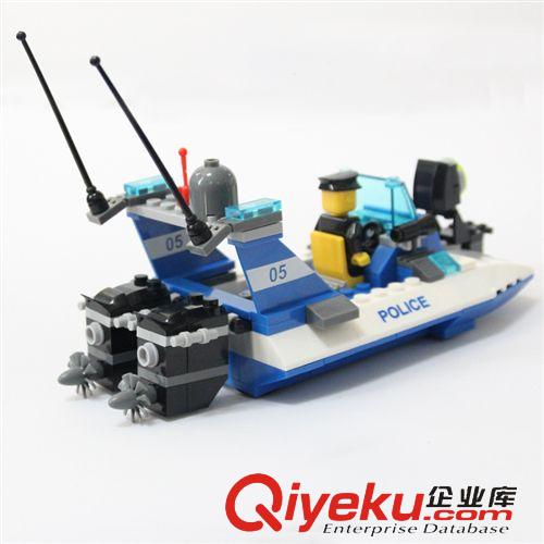 小顆粒套裝積木 【新品】全網{zx1}直批萬格兒童教玩具益智積木超級jc水警快艇原始圖片2