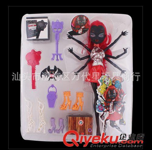 11月新品 monster high黑蜘蛛女芭比娃娃 怪物高中12關(guān)節(jié)可拆卸 盒裝套裝原始圖片2
