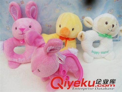 搖鈴區(qū) 庫存批發(fā)外貿(mào)牙膠手搖鈴嬰兒安撫玩具二款選