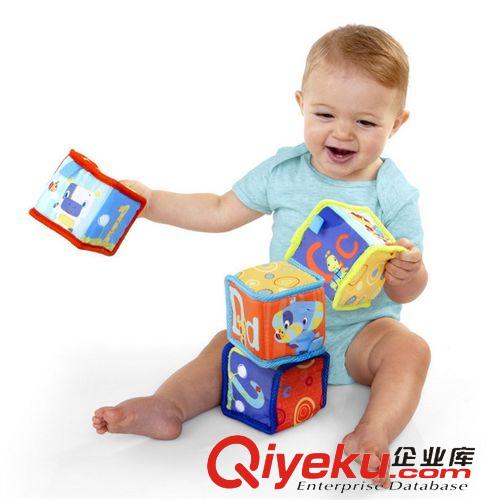 品牌嬰兒玩具 外貿(mào)原單全新原彩盒美國bright starts 嬰幼兒寶寶布藝積木