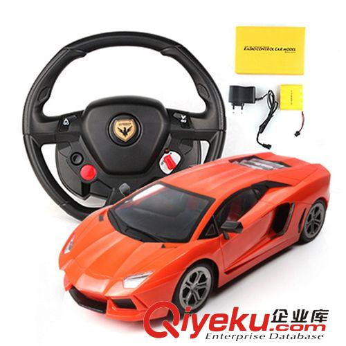 遙控系列 1:16 帶方向盤(pán)蘭博基尼 遙控車(chē)兒童玩具漂移 橙黃色款原始圖片2