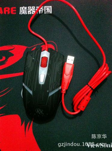 R8鍵鼠 R8 1653網(wǎng)吧超級玩家電竟發(fā)光游戲鼠標 抗暴力靜音鼠標 一件代發(fā)原始圖片3