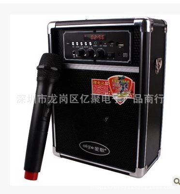 戶外可充電低音炮 愛歌Q61插卡便攜移動低音炮晨練電瓶音響廣場舞大功率戶外音箱原始圖片3
