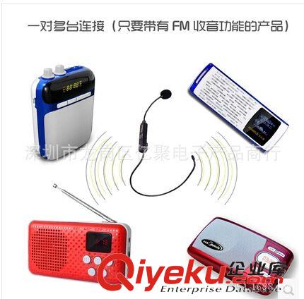 戶外可充電低音炮 FM無線麥克風掛耳頭戴式教學擴音器耳麥無線話筒車載導游調頻話筒原始圖片2