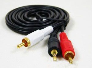 配件線材電源 3.5/2RCA 一分二 高品質(zhì)全銅音頻線[加粗帶包裝] 3M原始圖片2