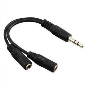 配件線材電源 耳機音箱電視電腦聲音3.5一分二 音頻線延長線3.5公/母2口情侶套