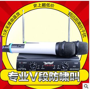 KTV 話筒，麥克風 飛揚專業無線麥克風 一拖二 家用KTV專用 專業電腦卡拉OK無線話