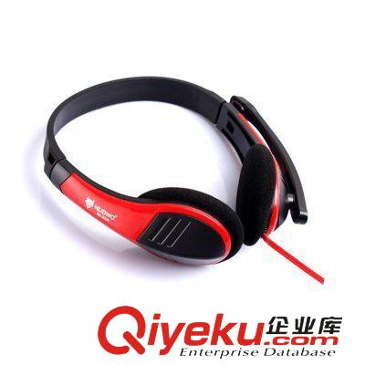電腦耳機(jī) 狼博旺 NO.003N 黑紅色 頭戴式電腦耳機(jī) 立體聲語聊耳麥原始圖片2