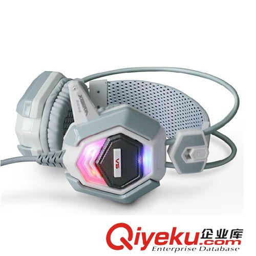 電腦耳機 西伯利亞 V6 發光游戲網吧耳機 頭戴式抗暴力 超重低音 LOL原始圖片3