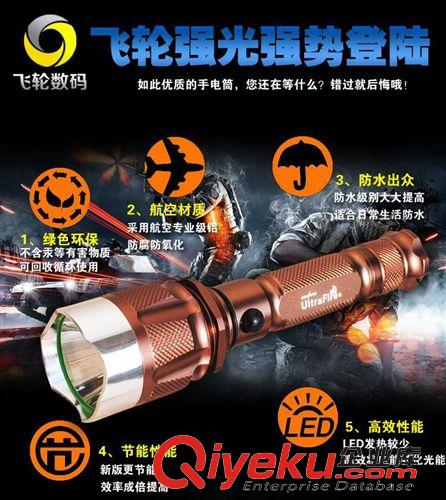 強光手電 批發大量zpT6強光手電筒 家用充電L2騎行戶外照明原始圖片3