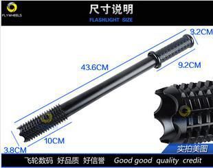 強(qiáng)光手電 批發(fā)新品戶外生存自駕游居家防身C91狼牙棒球型Q5強(qiáng)光三檔手電筒原始圖片2