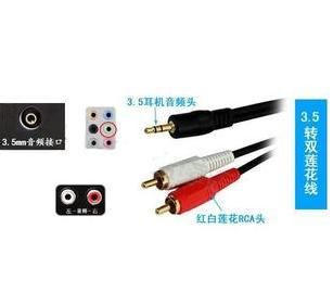 視頻音頻線 批發1.5米加粗電視音頻線一分二3.5轉蓮花頭手機連接音響線音箱線原始圖片3