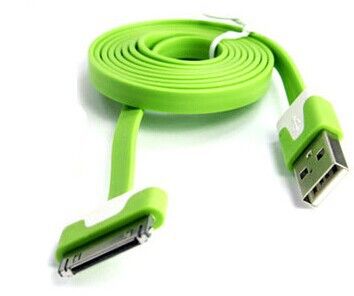 手機(jī)配件產(chǎn)品 小面條蘋果iphone4 4s ipad大口數(shù)據(jù)線 扁平 彩色數(shù)據(jù)線 充電線