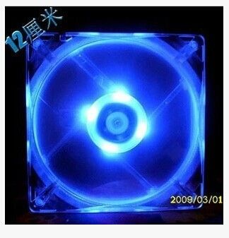 臺式機CPU風扇  電腦機箱風扇12cm 超靜音電源大4P接口外發光LED4燈12厘米風扇
