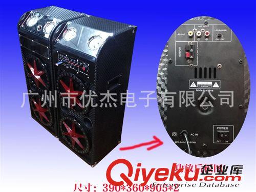 雙十寸大功率有源專業舞臺音箱 廠家直銷 雙跑馬燈雙十寸有源音響 優質專業舞臺大音響