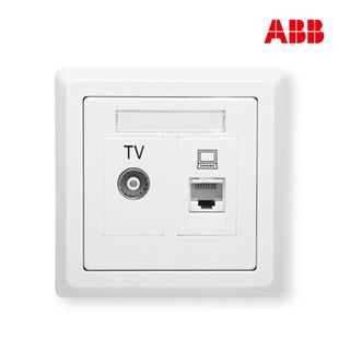 開關插座 【ABB插座】德逸系列/白色/四芯電話插座 AE321;10072411