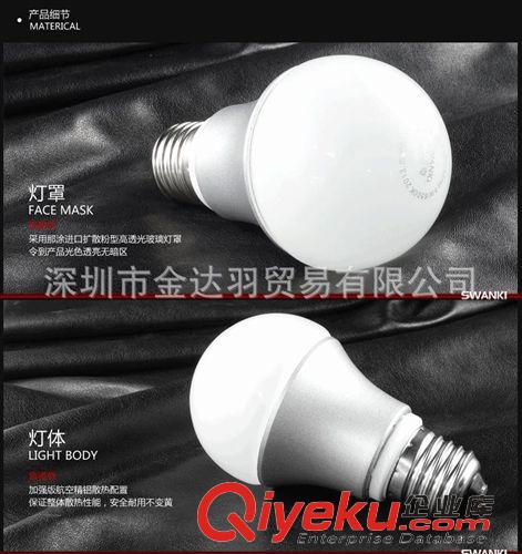 LED球泡 施诺奇zp5W7瓦螺口E27led灯泡球泡灯单灯高亮贴片节能灯