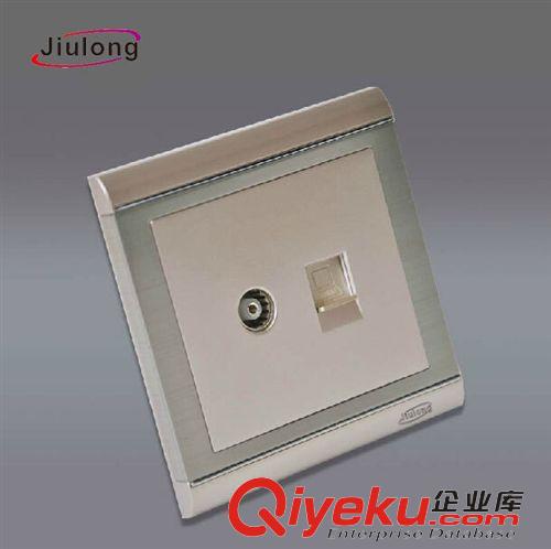 L3系列(不銹鋼拉絲) 電視帶電腦插座 不銹鋼拉絲電視帶網(wǎng)線(xiàn)插座 香檳金網(wǎng)絡(luò)電視插原始圖片2