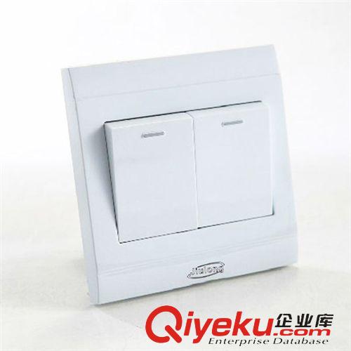 X4系列(家裝款) 玖朧電器墻壁開關(guān)插座面板 二位開關(guān)雙控 86型暗裝 炫白系列原始圖片2