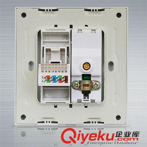 國標開關插座 供應歐派電視電腦插座 86型電視網絡插座 香檳金面板插座原始圖片2