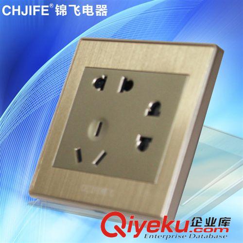 F系列銅拉絲面板 多用途錦飛電器拉絲墻壁插座面板 F系列二二三極七孔插座原始圖片2