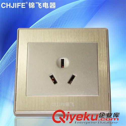F系列銅拉絲面板 家裝錦飛電器銅拉絲墻壁開關 F系列香檳金三位雙控開關
