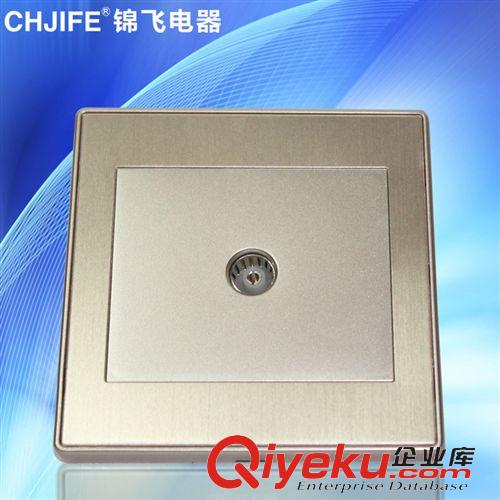 F系列銅拉絲面板 弱電信息F系列電視+電話RJ11插座錦飛電器拉絲墻壁插座面板