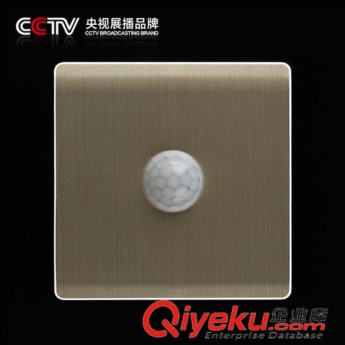 6.26新品 廠家直銷 品牌墻壁開關插座批發(fā) X8豪金系列 紅外線人體感應開關