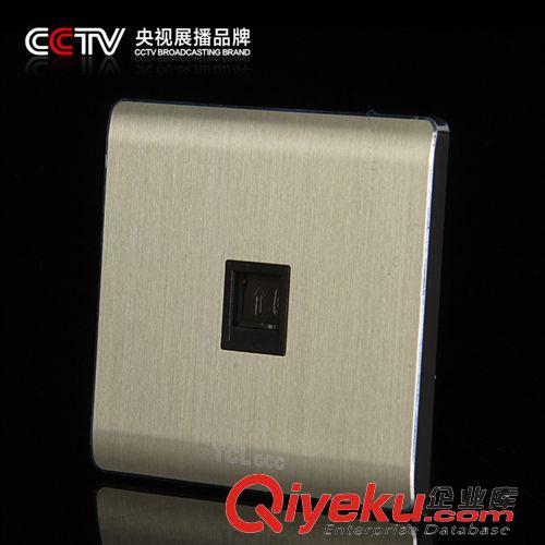 86-x8豪金系列 廠家自產(chǎn)自銷(xiāo) 墻壁開(kāi)關(guān)插座批發(fā) X8土豪金系列 電話(huà)插座原始圖片2