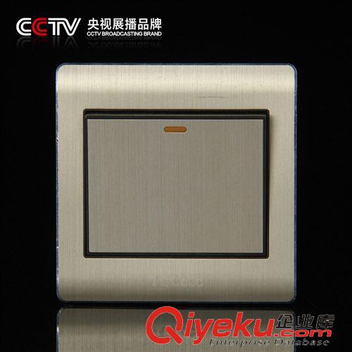 86-x8豪金系列 tj CCTV廣告品牌 墻壁開關(guān)插座批發(fā) X8土豪金系列 一開多控開關(guān)