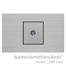 118-X5 炫銀系列 tj廠家直銷品牌不銹鋼拉絲墻壁開關(guān)插座X5-118電視插座