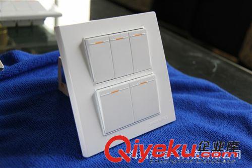 120型墻壁開關(guān)插座 瑞河電氣 120型墻壁開關(guān)插座 瑞雪系列 五聯(lián)雙控開關(guān)原始圖片2