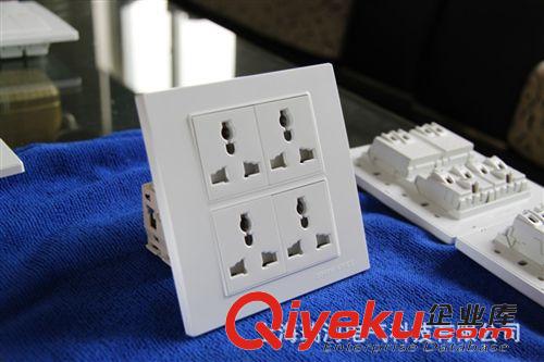 120型墻壁開關插座 瑞河電氣120型墻壁開關插座瑞雪系列 四聯多功能插座（安全門）原始圖片2