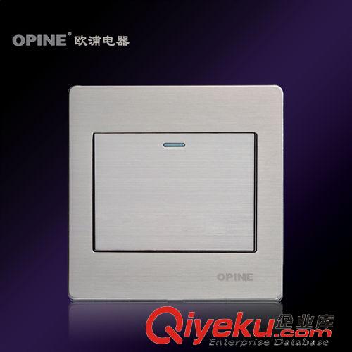 按系列分類 【企業(yè)集采】插座OPINE不銹鋼拉絲電源插座 開關插座五孔墻壁插座