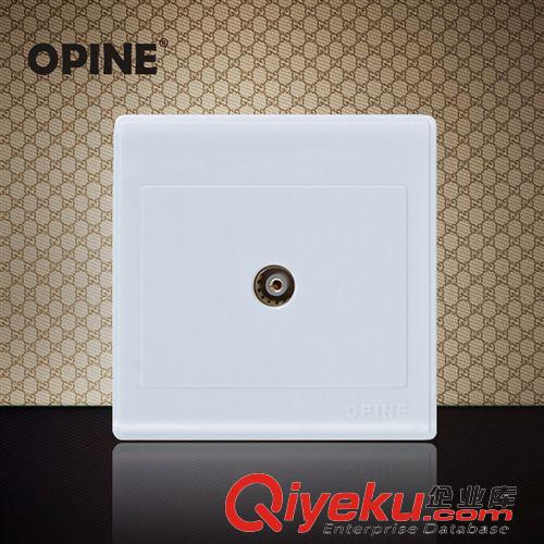 弱電板類 OPINE電器香檳色一位電話電腦插座面板 二芯電話八芯電腦墻壁插座