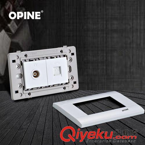 弱電板類 OPINE雅白118電視面板開關插座電視電話插座118插座開關插座批發(fā)原始圖片2