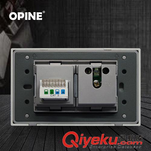 弱電板類 OPINE雅白118電視面板開關插座電視電話插座118插座開關插座批發(fā)原始圖片3