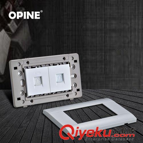 弱電板類 OPINE雅白118二位面板開關插座電腦電話插座118開關插座插座廠家原始圖片2