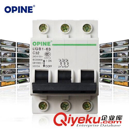 電工附件 OPINE家用保護器小型斷路器3P 32A家用空氣開關總開關電閘LGB163J