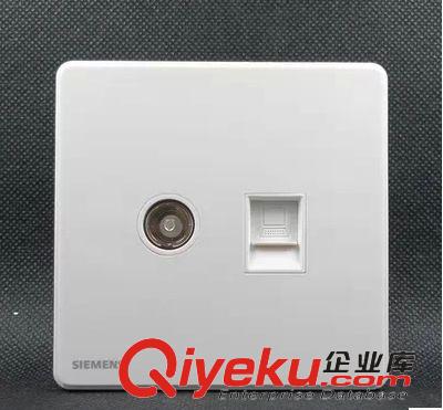 西門(mén)子開(kāi)關(guān) 新款SIEMENS 西門(mén)子墻壁開(kāi)關(guān)面板睿致系列一位電視網(wǎng)絡(luò)插座炫白