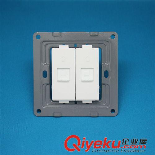 K3純白暗裝系列 捷陽墻壁開關(guān) 雙電話插座 2位電話線插座 暗裝原始圖片2